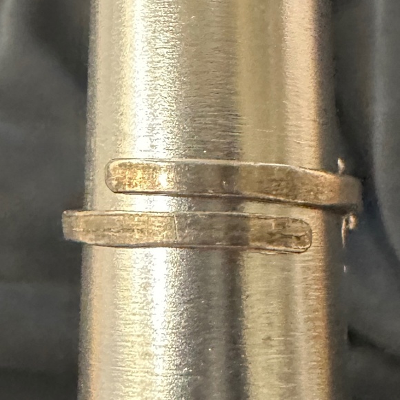 Vintage set: sterling silver braided wire cuff bracelet & adjustable dome ring - Picture 6 of 13